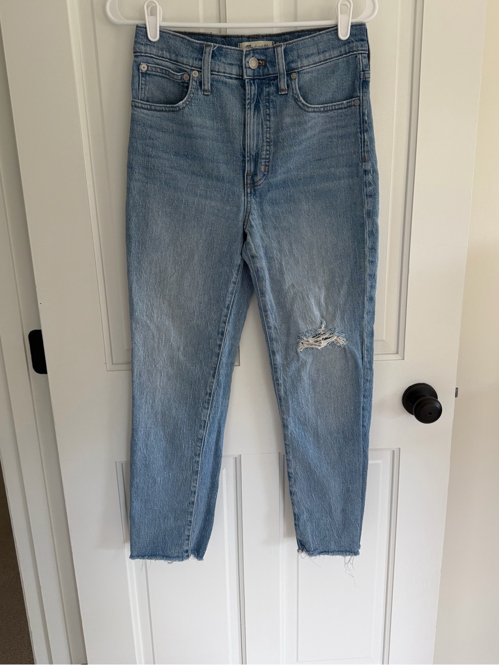 Madewell The Perfect Vintage Jean 27 High Rise Distressed Raw Hem